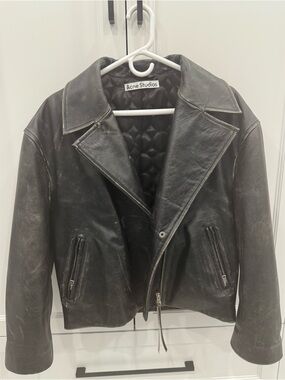 Acne Studios Black Leather Biker Jacket